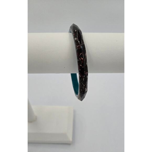 Retro Style Confetti Bracelet with an Aqua Color Inside - Picture 2 of 10